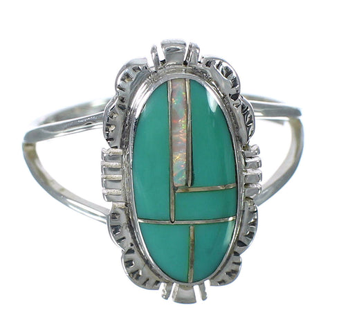 Opal Turquoise Sterling Silver Southwest Ring Size 5-3/4 WX70357